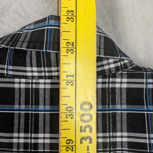 Wrangler George Strait Size Small Plaid Blue Black Button Down Shirt Tag IsFaded - Picture 8 of 9